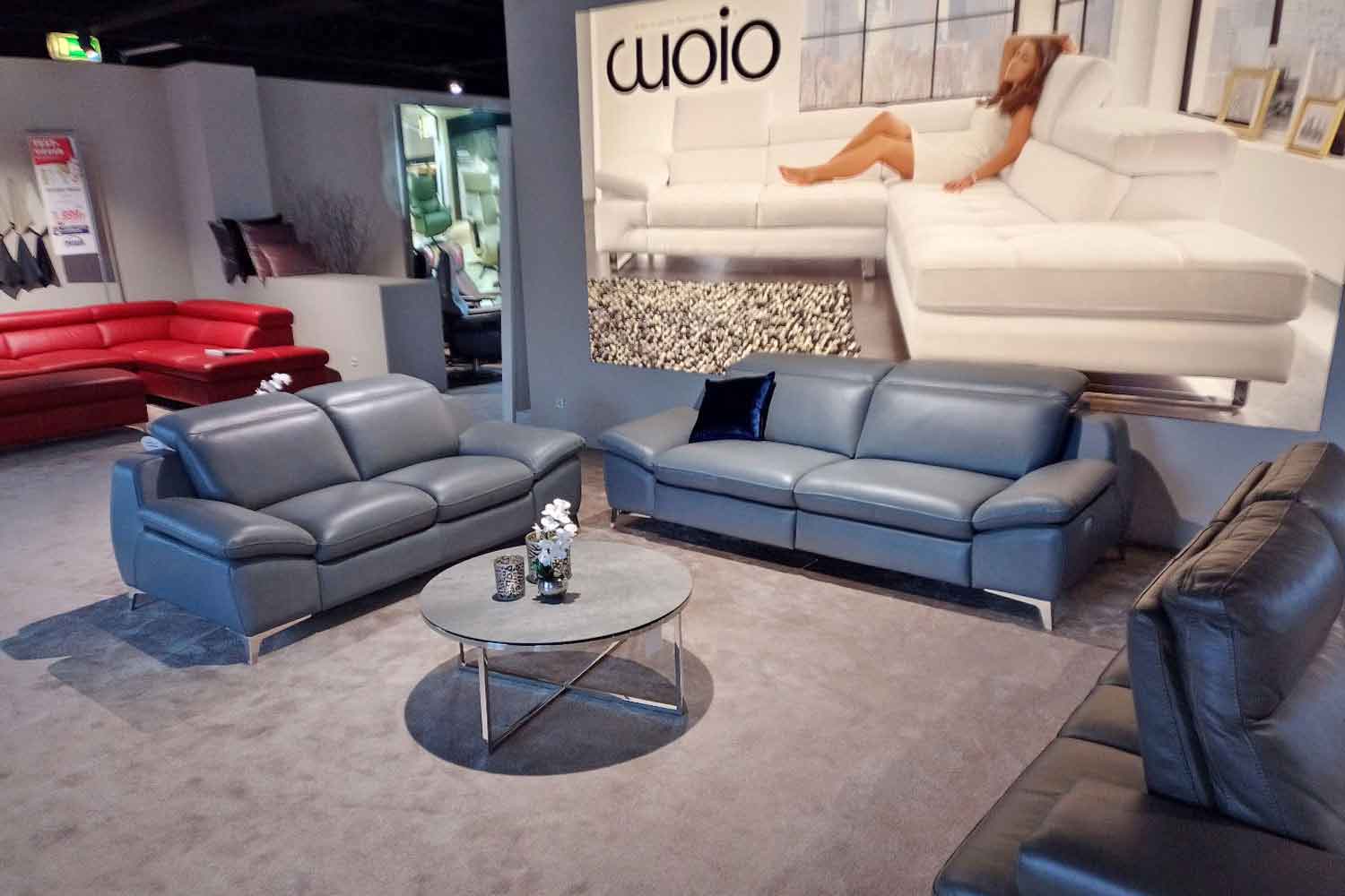 Cuoio Leder Couchgarnitur Palermo inkl. 2-motorischer Funktion