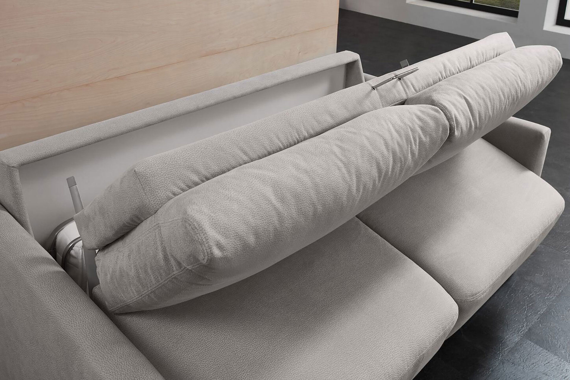 Bali Stoff Schlafsofa mit Matratze