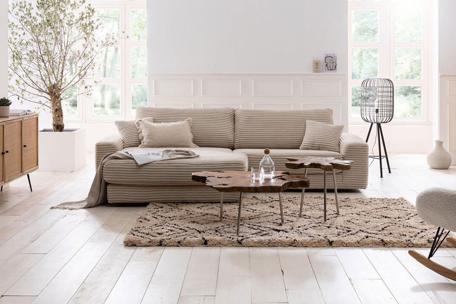 Gutmann Bari Ecksofa in Trendstoff Cord