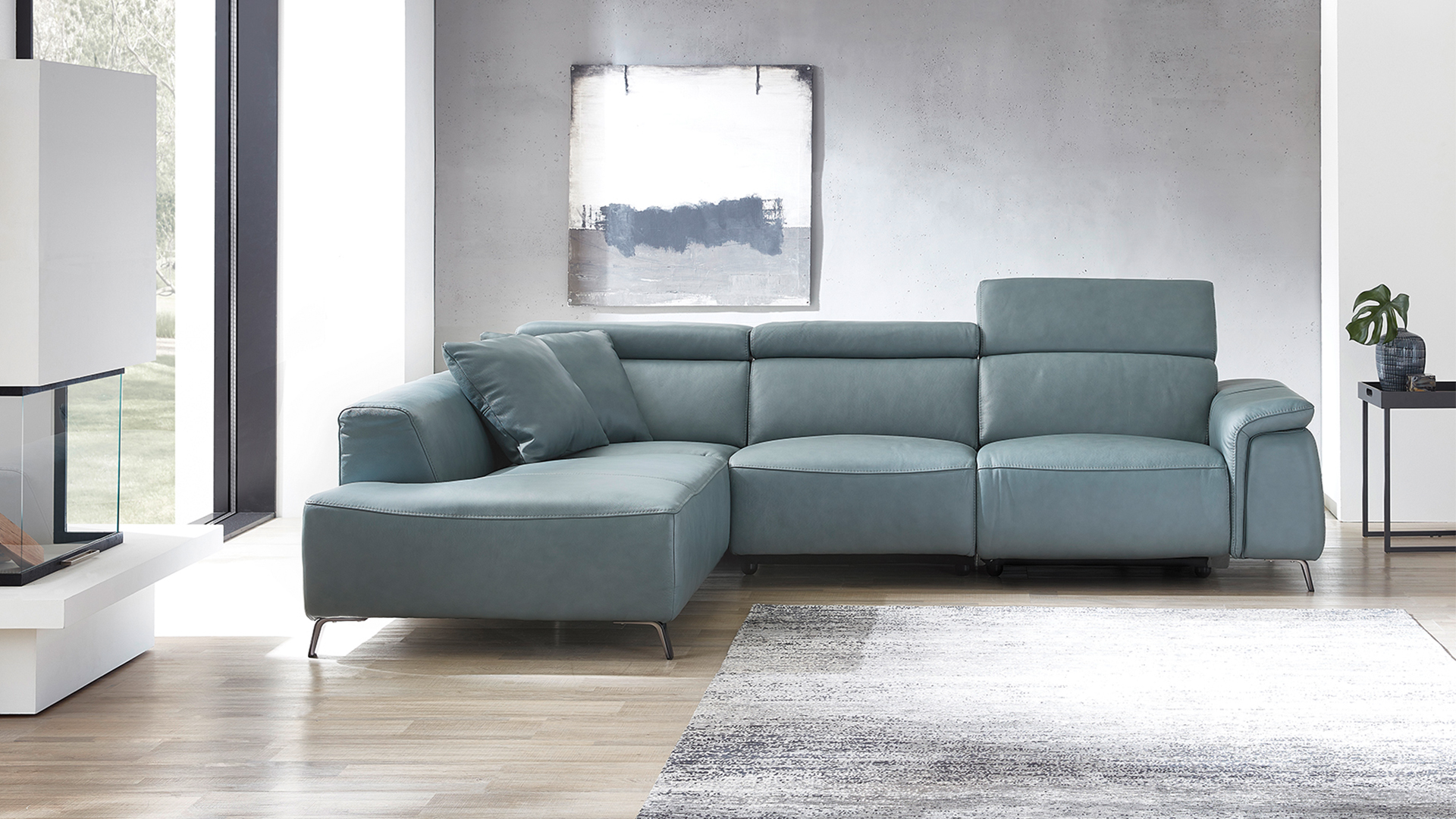 Ecksofa Firenze mit motorischer Relaxfunktion in Leder Ecksofa Firenze mit motorischer Relaxfunktion in Leder -05970318W3