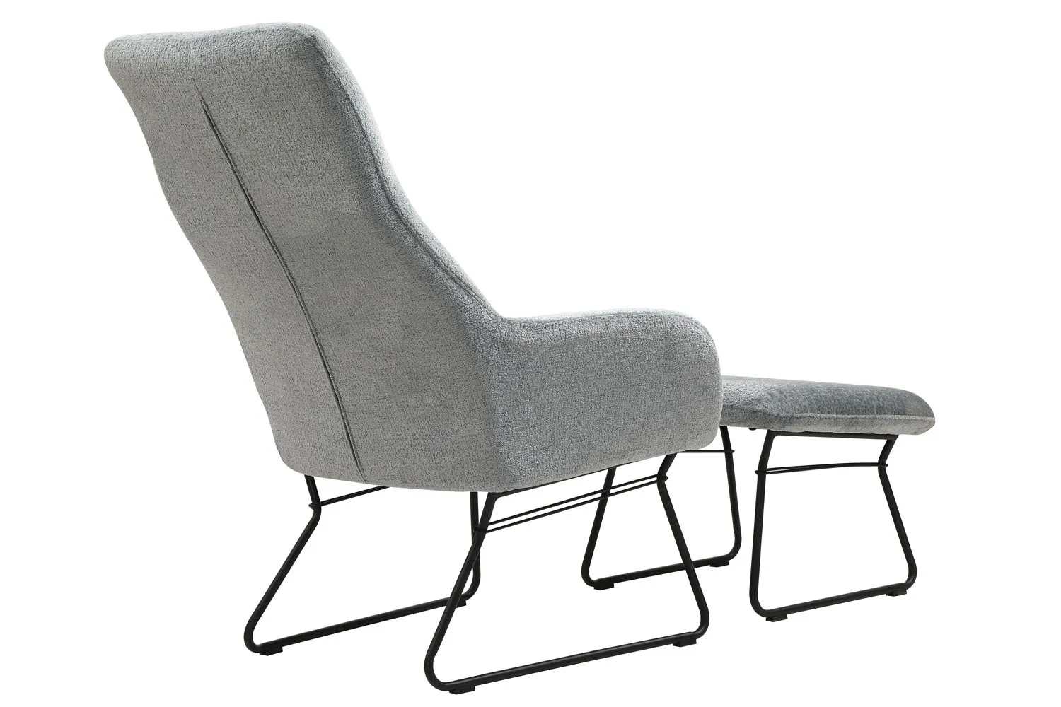 Sessel Diva inkl. Hocker in Stoff Blau