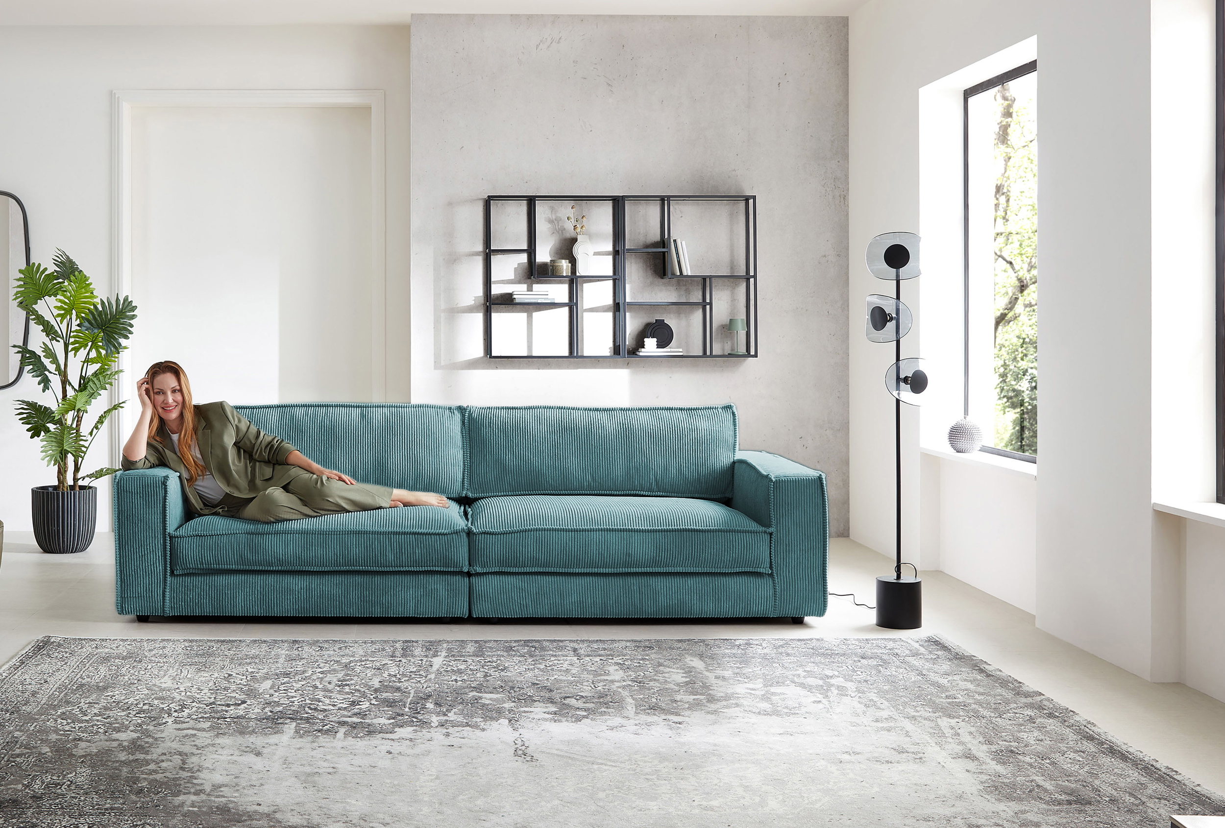 Bigsofa-XL in Trendstoff Cord