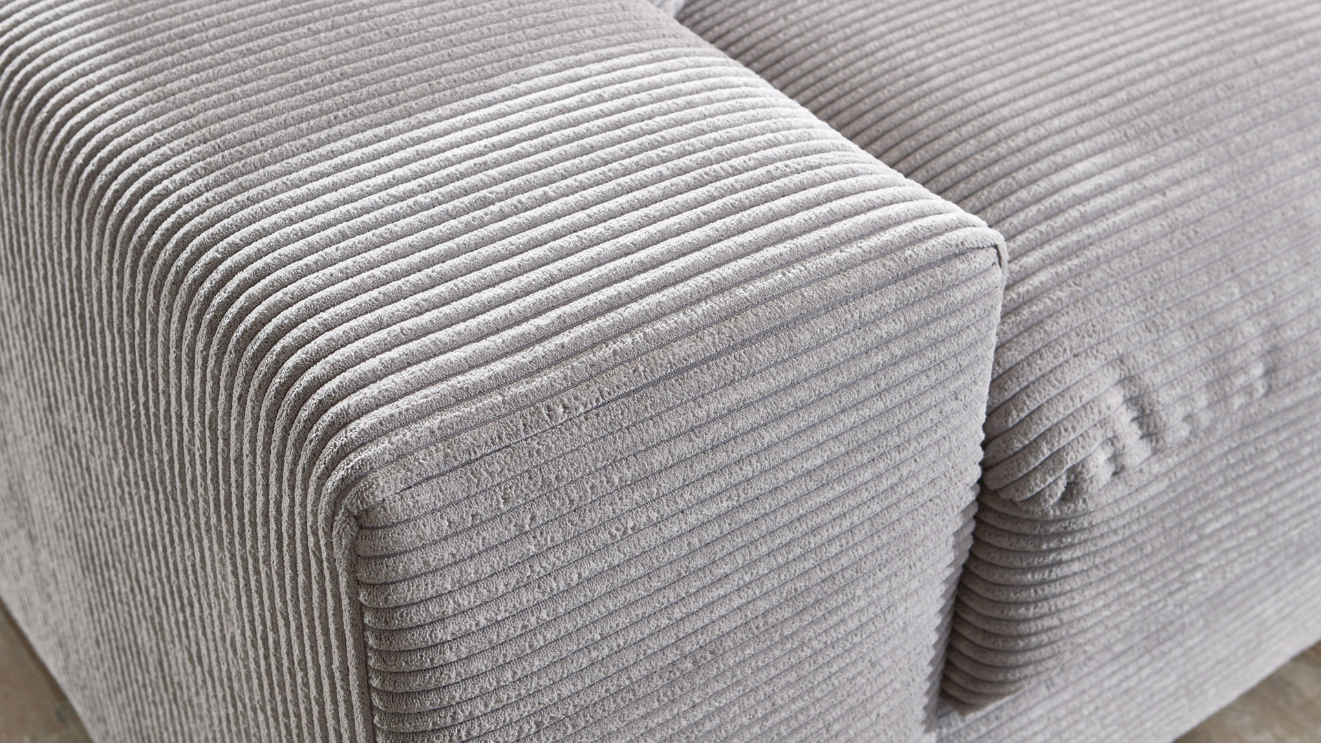 Ecksofa Soft mit losen Rückenkissen in Trendstoff Cord