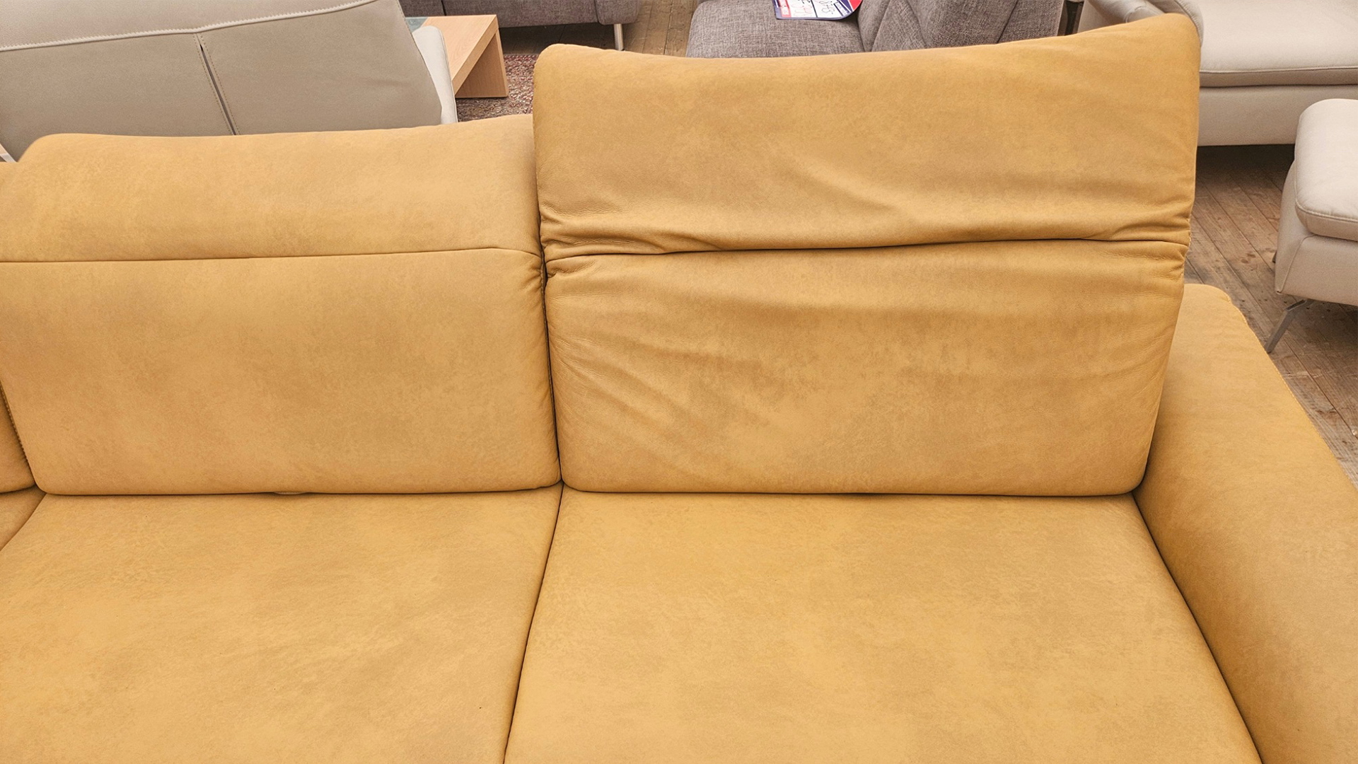 Himolla Ecksofa mit manueller Sitztiefenverstellung und Hocker  in Leder  -0147800052