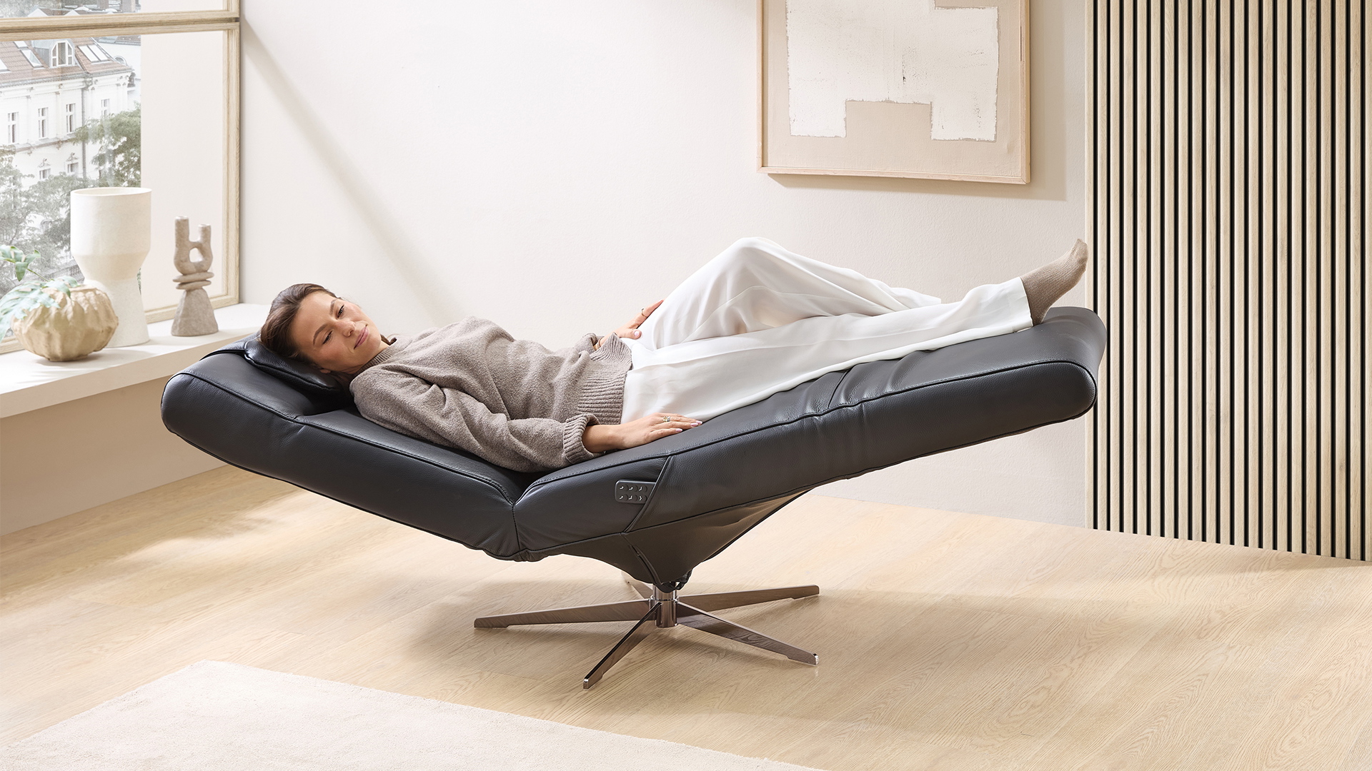 Cuoio Liege Positano mit 3-motorischer Relaxfunktion in Leder