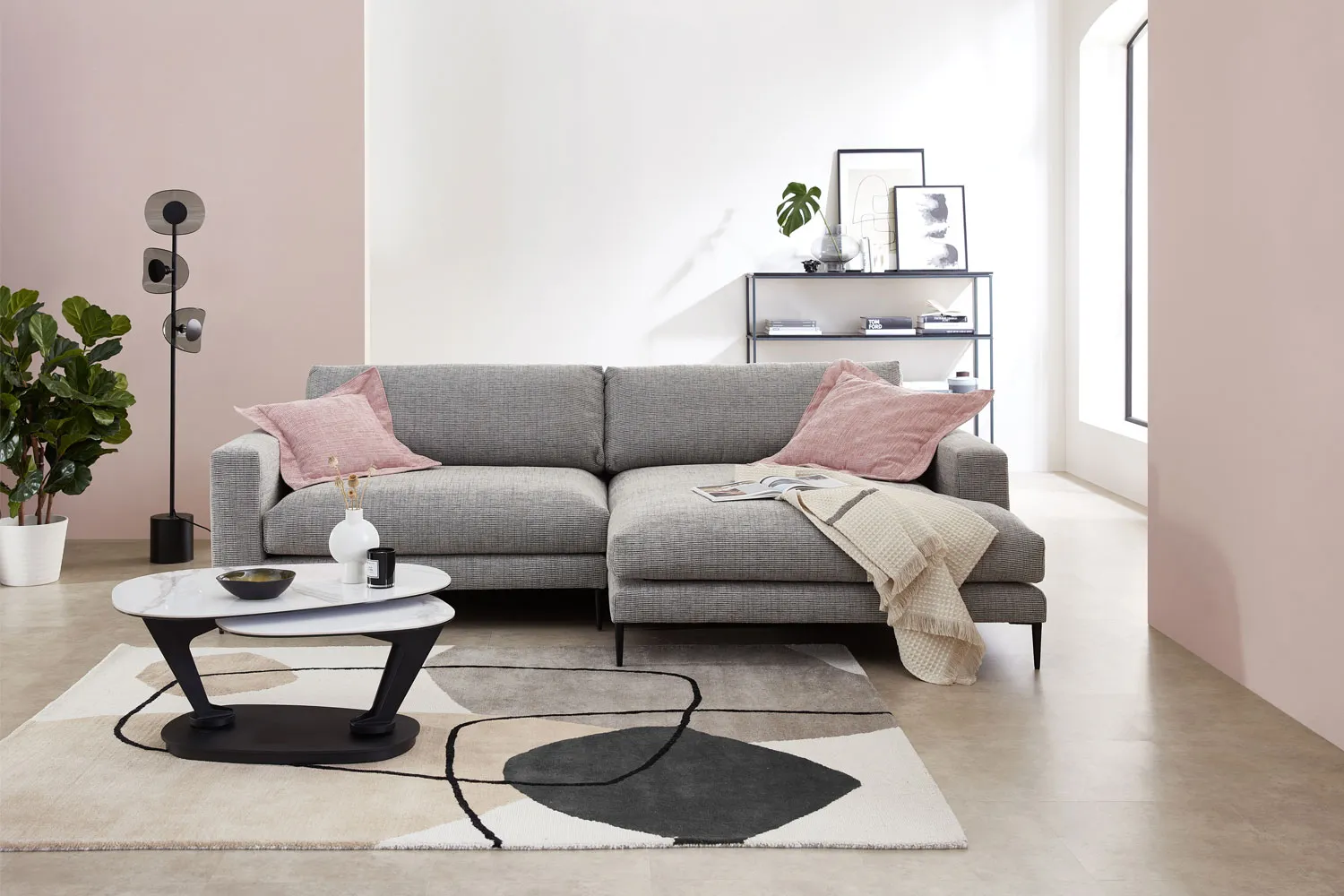 Stoff Ecksofa in L-Form