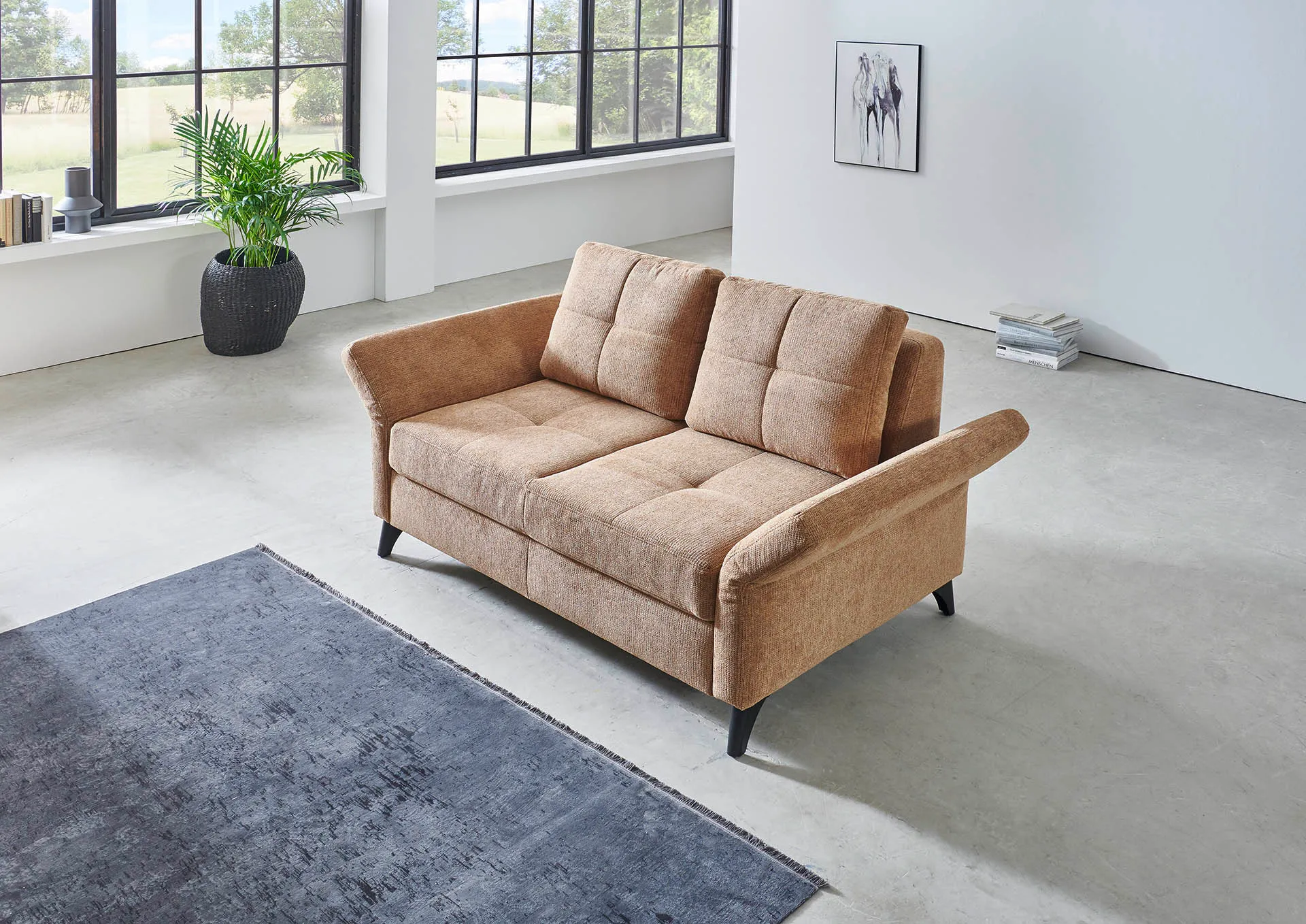 Schlafsofa mit Relaxfunktion in Stoff