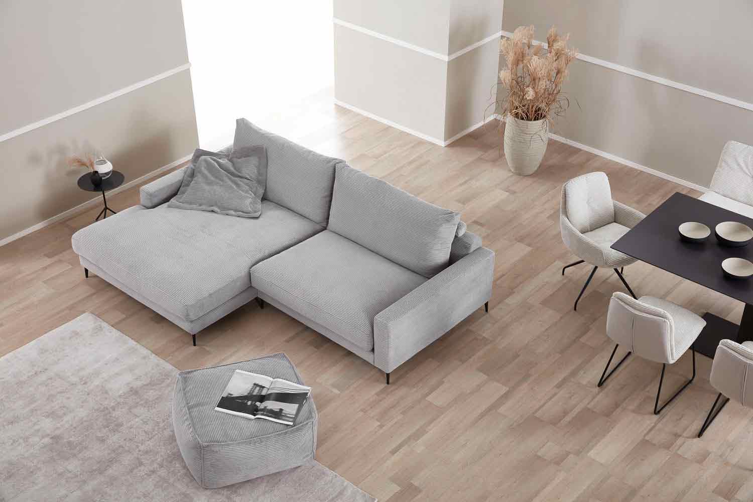 Hilker Stoff Ecksofa HC45 Free L-Form