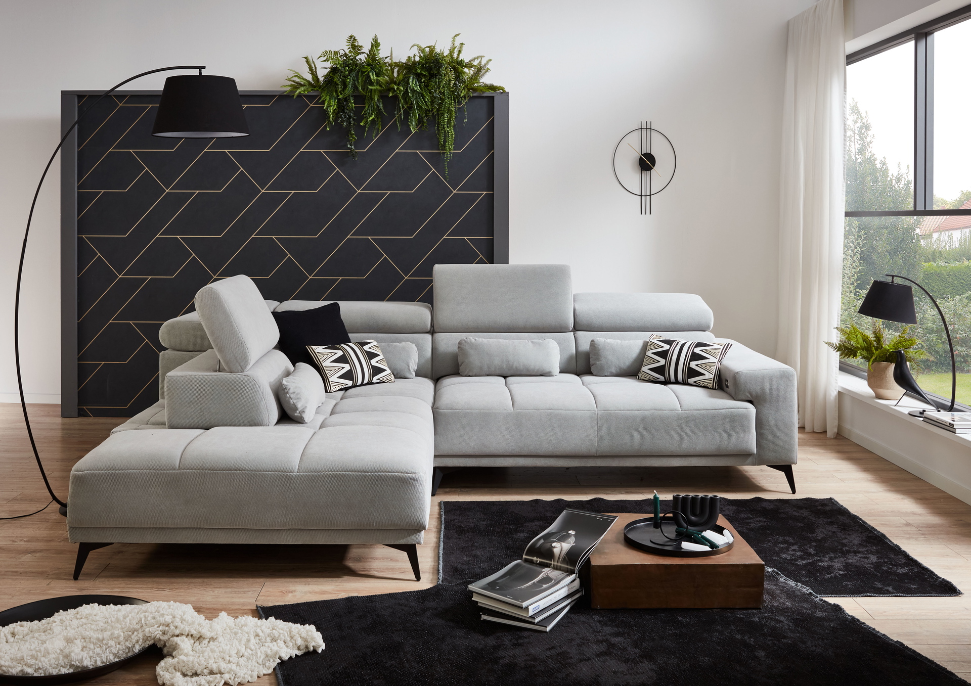 Ecksofa Wave 2.0 mit motorischen XL-Sitzvorzug in Stoff-0646Wave2.0WW
