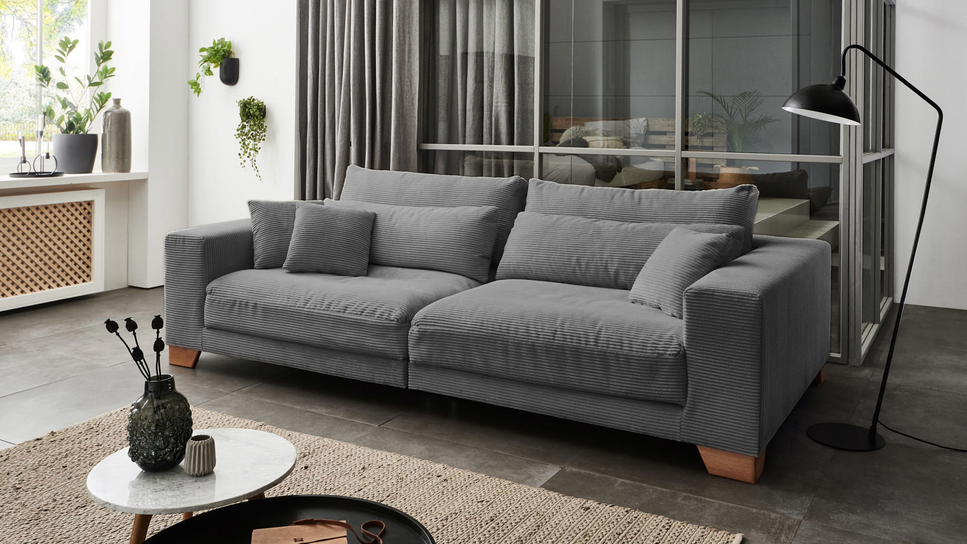Big Sofa Play inkl. Kissen in Trendstoff Cord
