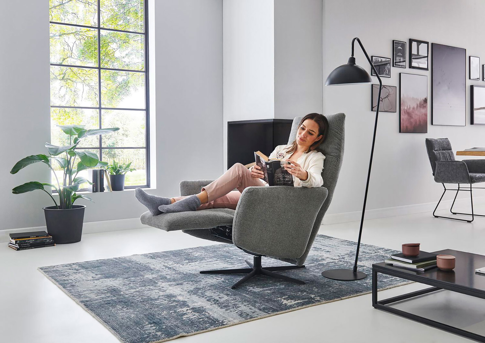 Stoff Relaxsessel Modern inkl. manueller Relaxfunktion