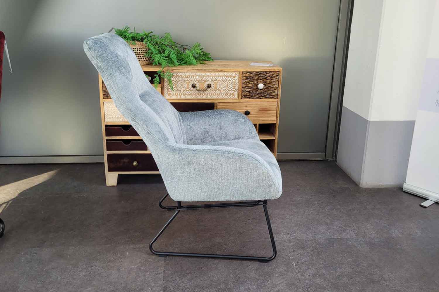 Stoff Sessel inkl. Hocker