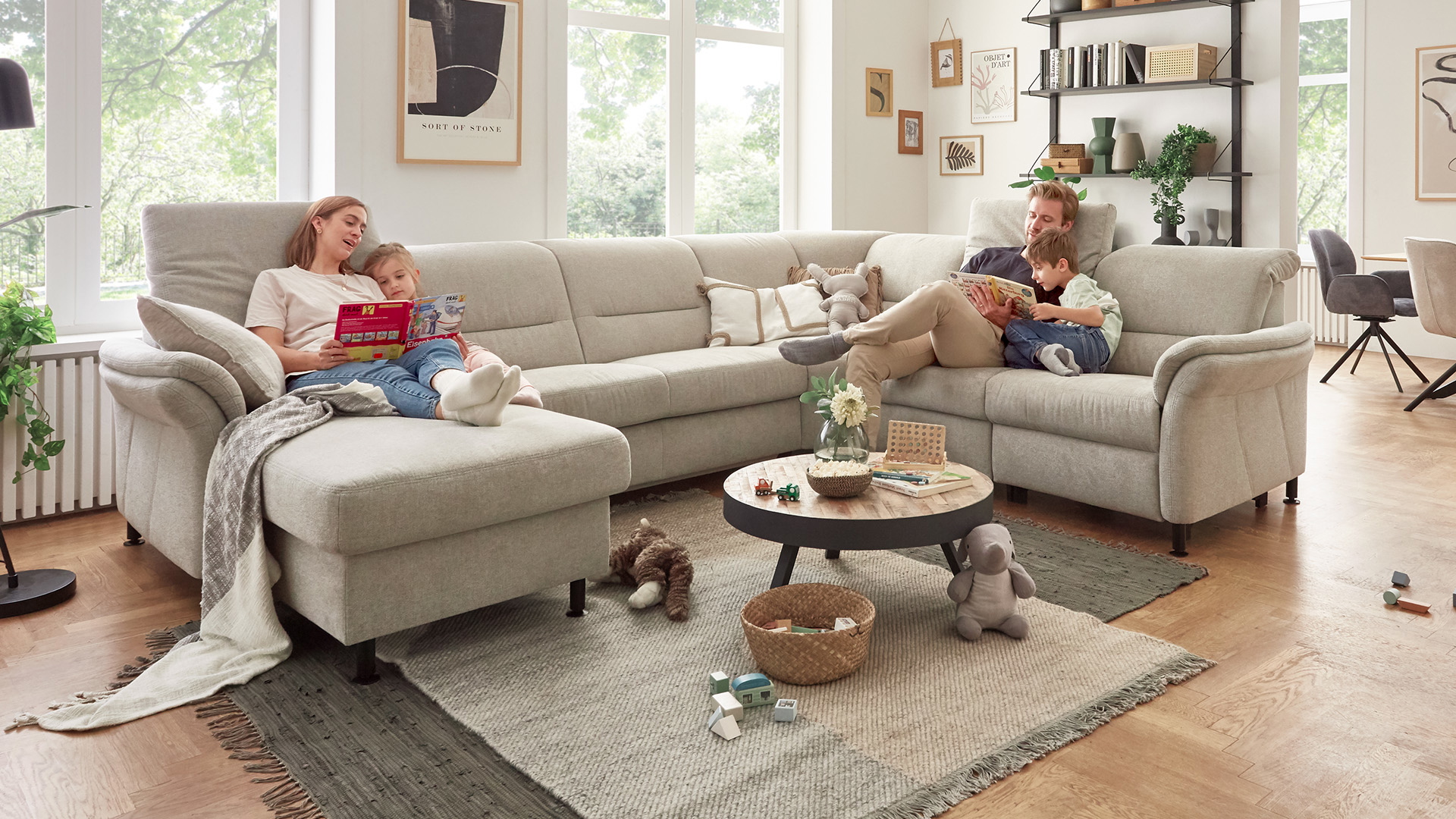 Modulmaster Wohnlandschaft Cosmos High im EcoTouch Stoff