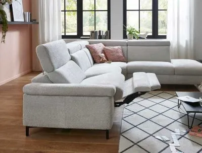 Ecksofa in Stoff L-Form mit Federkern