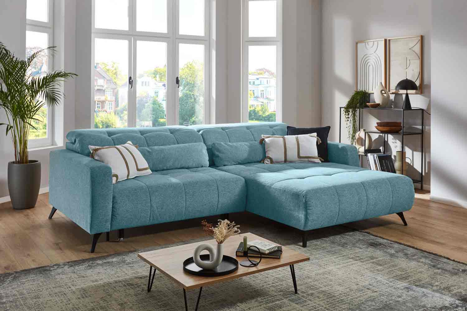 Ecksofa inkl. motorischen XXXL- Sitzvorzug in Stoff Ecksofa inkl. motorischen XXXL- Sitzvorzug in Stoff