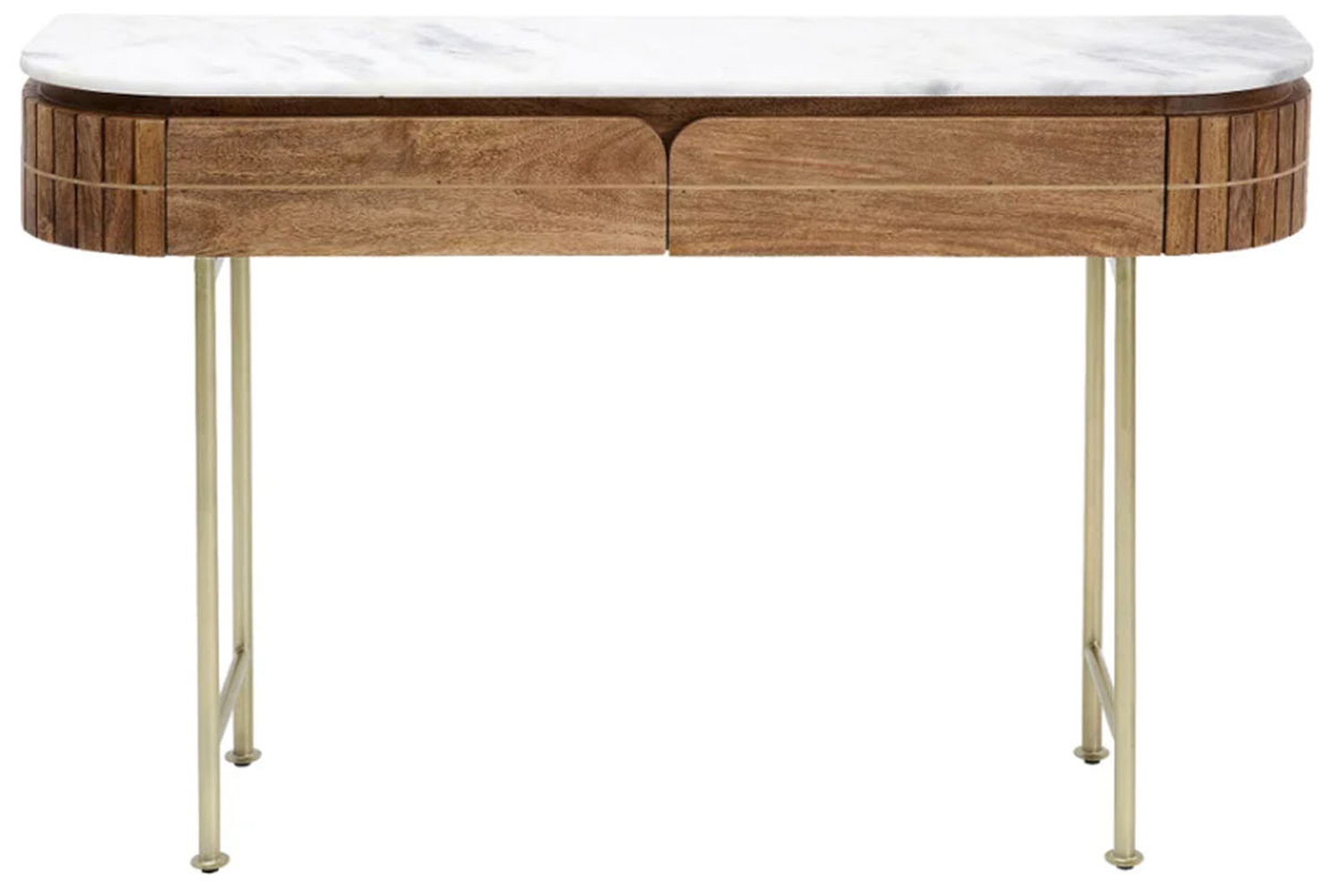 Kare Konsole Grace mit Marmorplatte und Mango-Massivholz