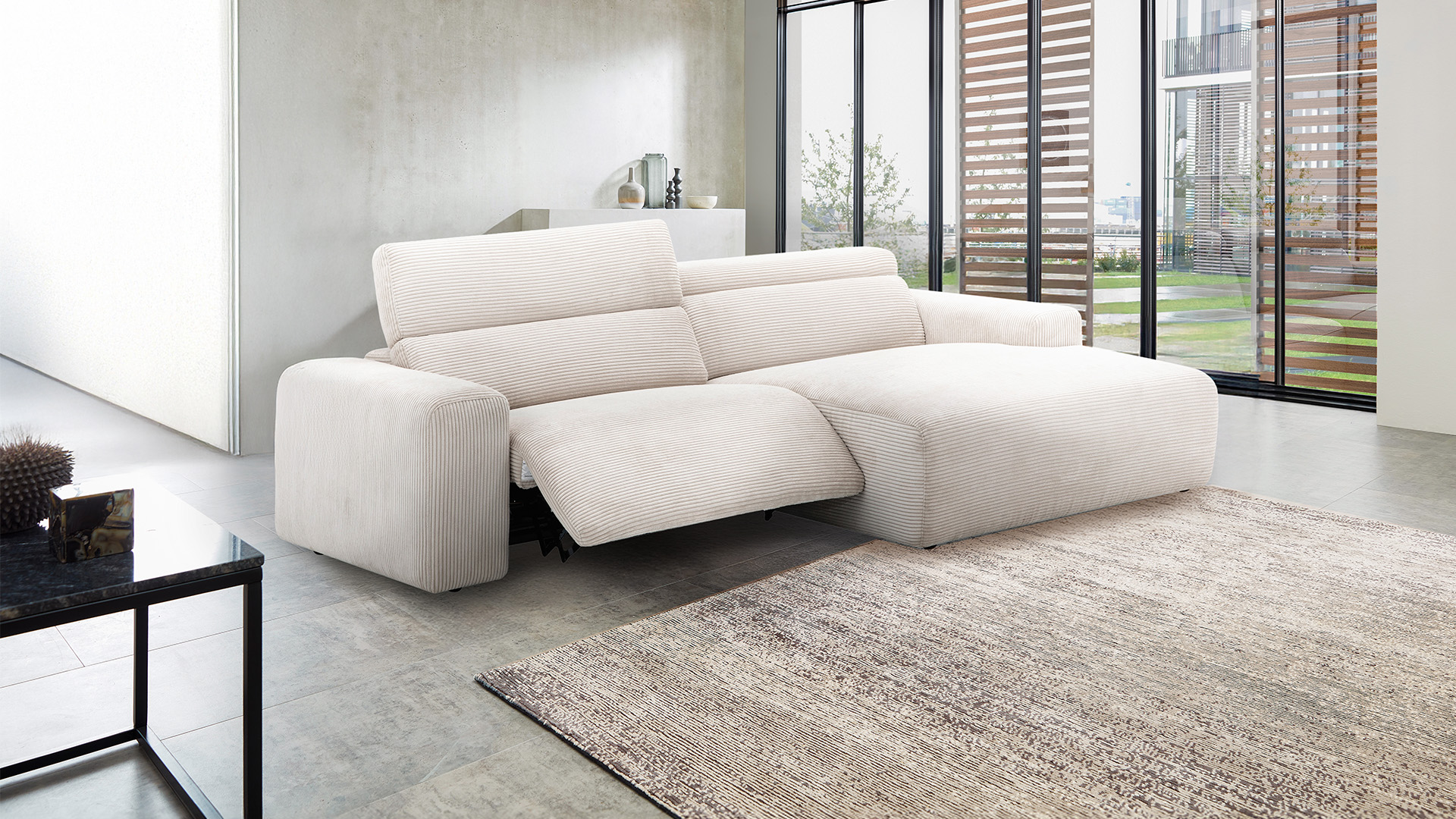 Ecksofa Best Buddy mit motorischer XXL-Relaxfunktion in Trendstoff Cord Ecksofa Best Buddy mit motorischer XXL-Relaxfunktion in Trendstoff Cord-05971026WW