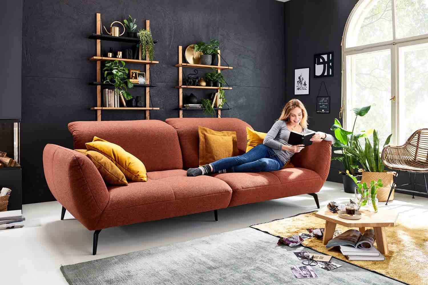 Mega Sofa Dublin mit gesteppter Optik