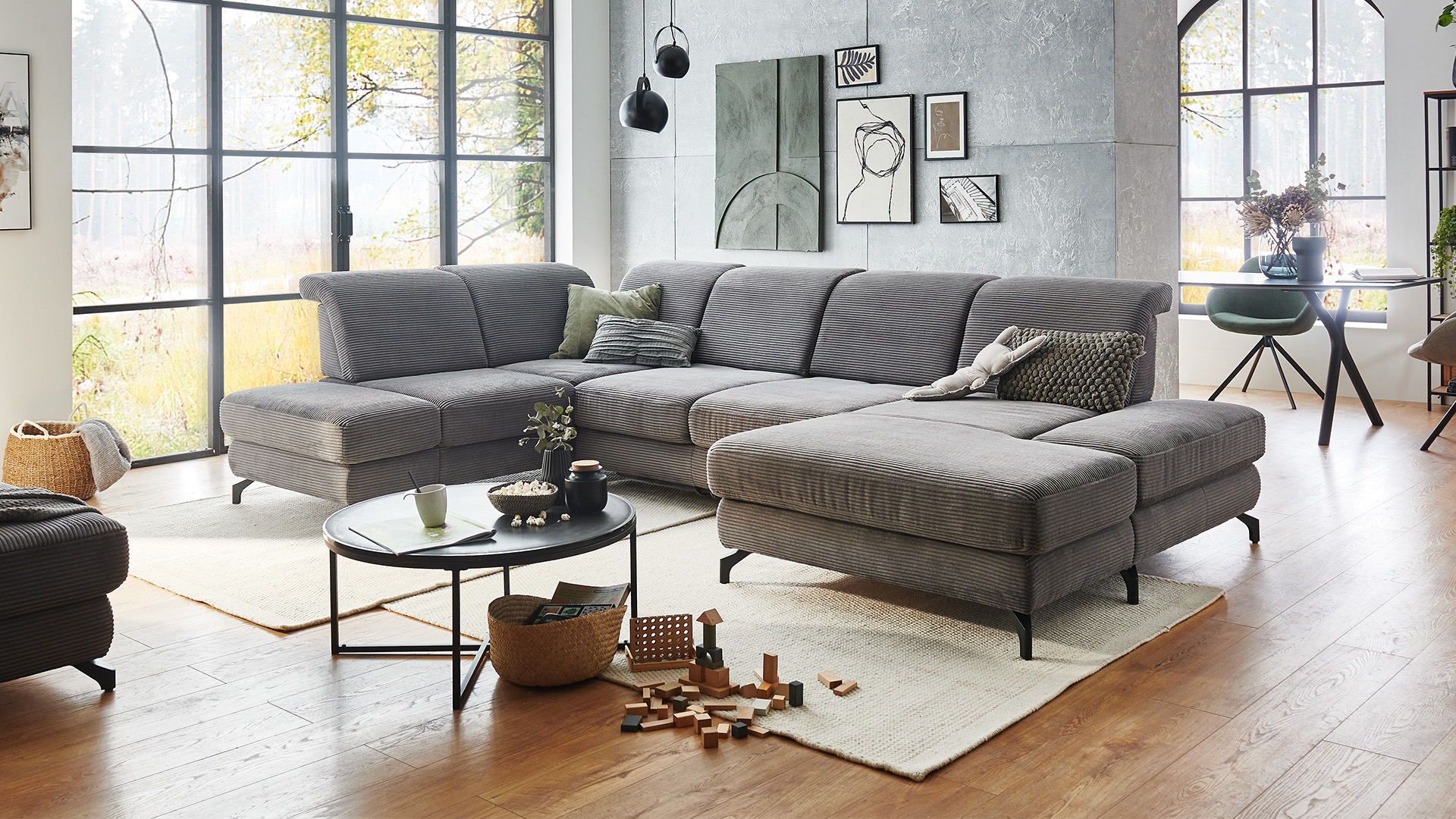 Wohnlandschaft Belfast in Trendstoff Cord Wohnlandschaft Belfast in Trendstoff Cord-07680247WW1
