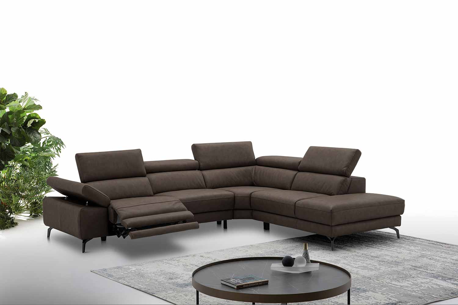 Ecksofa inkl. vielen Funktionen in Leder