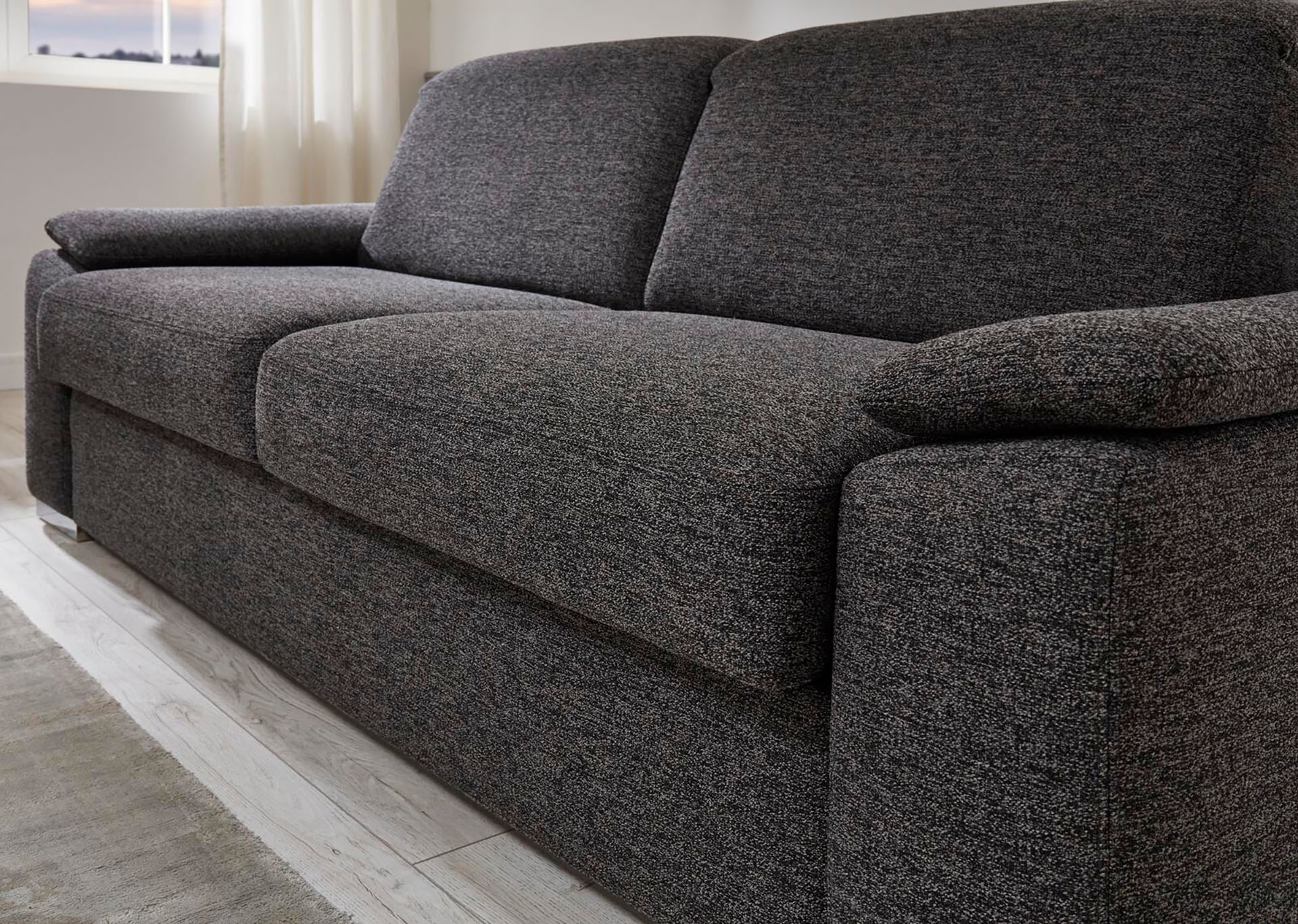 Stoff Schlafsofa mit Schlaffunktion Matratze