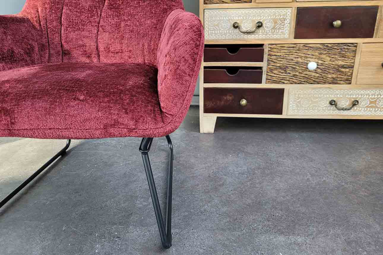 Stoff Sessel inkl. Hocker
