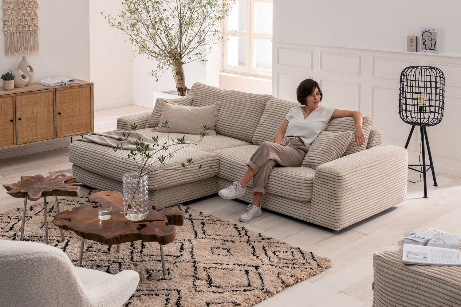 Gutmann Bari Ecksofa in Trendstoff Cord