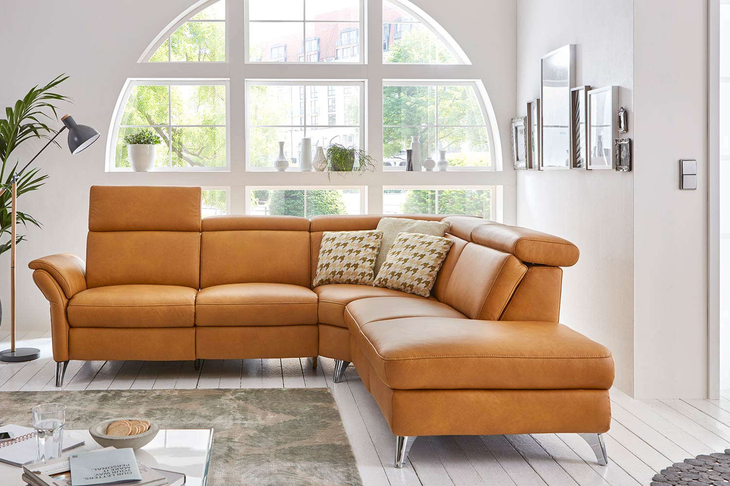 Ecksofa Feeling System in Leder