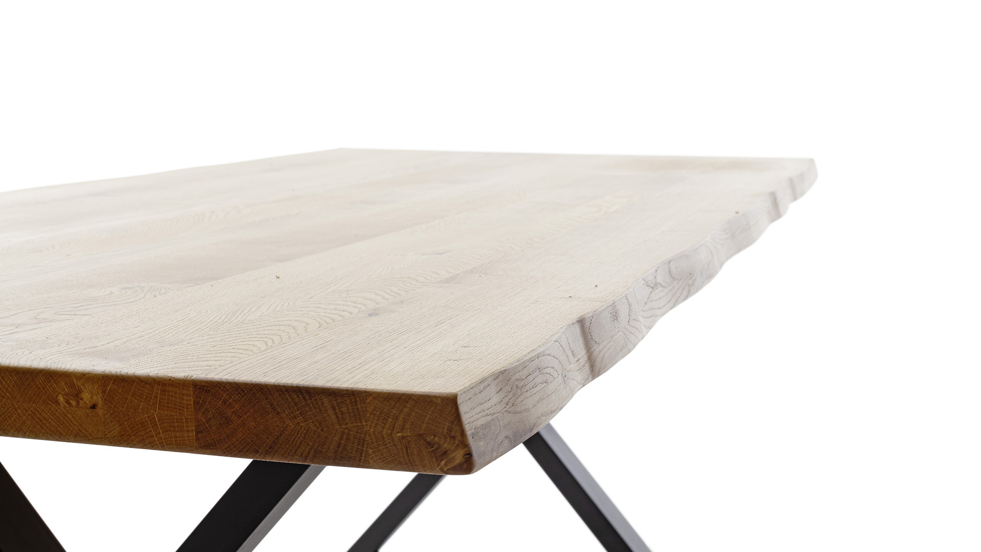 Massivholz Esstisch Rocca mit Baumkante Wildeiche-04970001WW