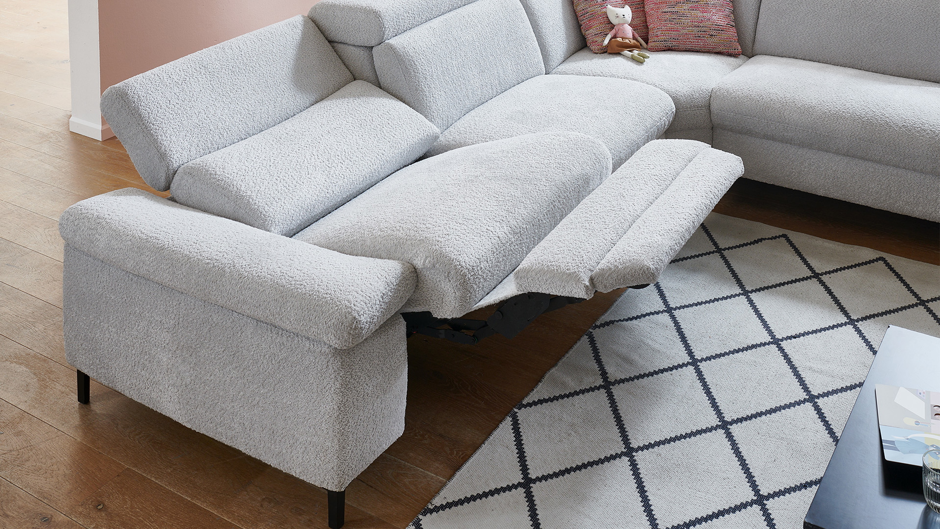 Modulmaster Ecksofa Stoff L-Form Federkern Silver Modulmaster Ecksofa Stoff L-Form Federkern Silver-01260301WW