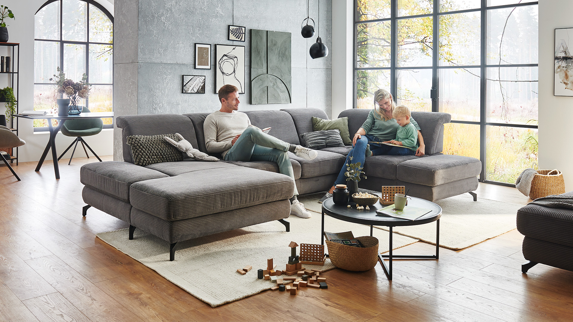 Wohnlandschaft Belfast in Trendstoff Cord Wohnlandschaft Belfast in Trendstoff Cord-07680247WW1