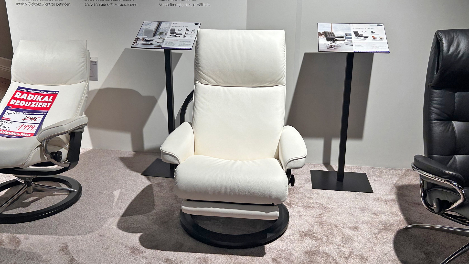 Stressless Sessel Aura M inkl. motorischer Relaxfunktion und Akku in Leder -0565068906-35WW-A