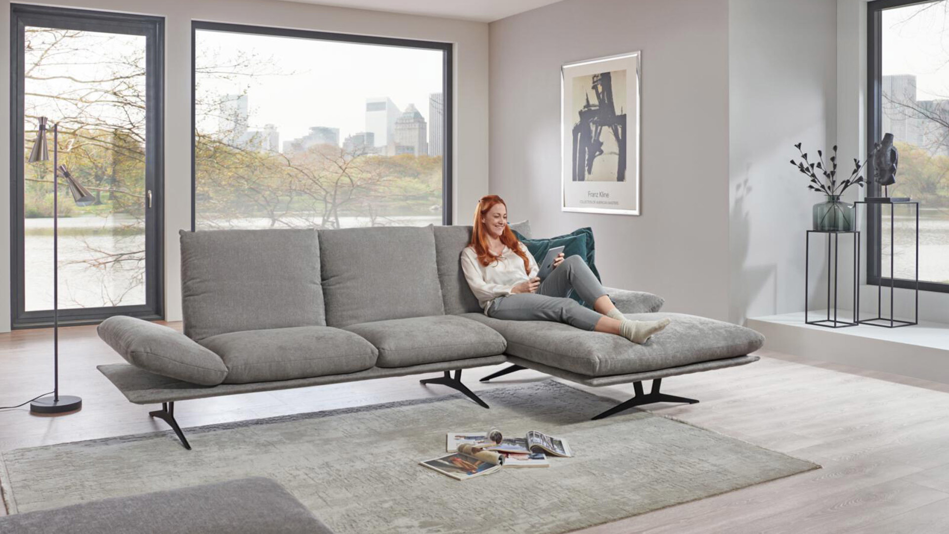 Koinor Francis Ecksofa in Stoff mit Funktionen 