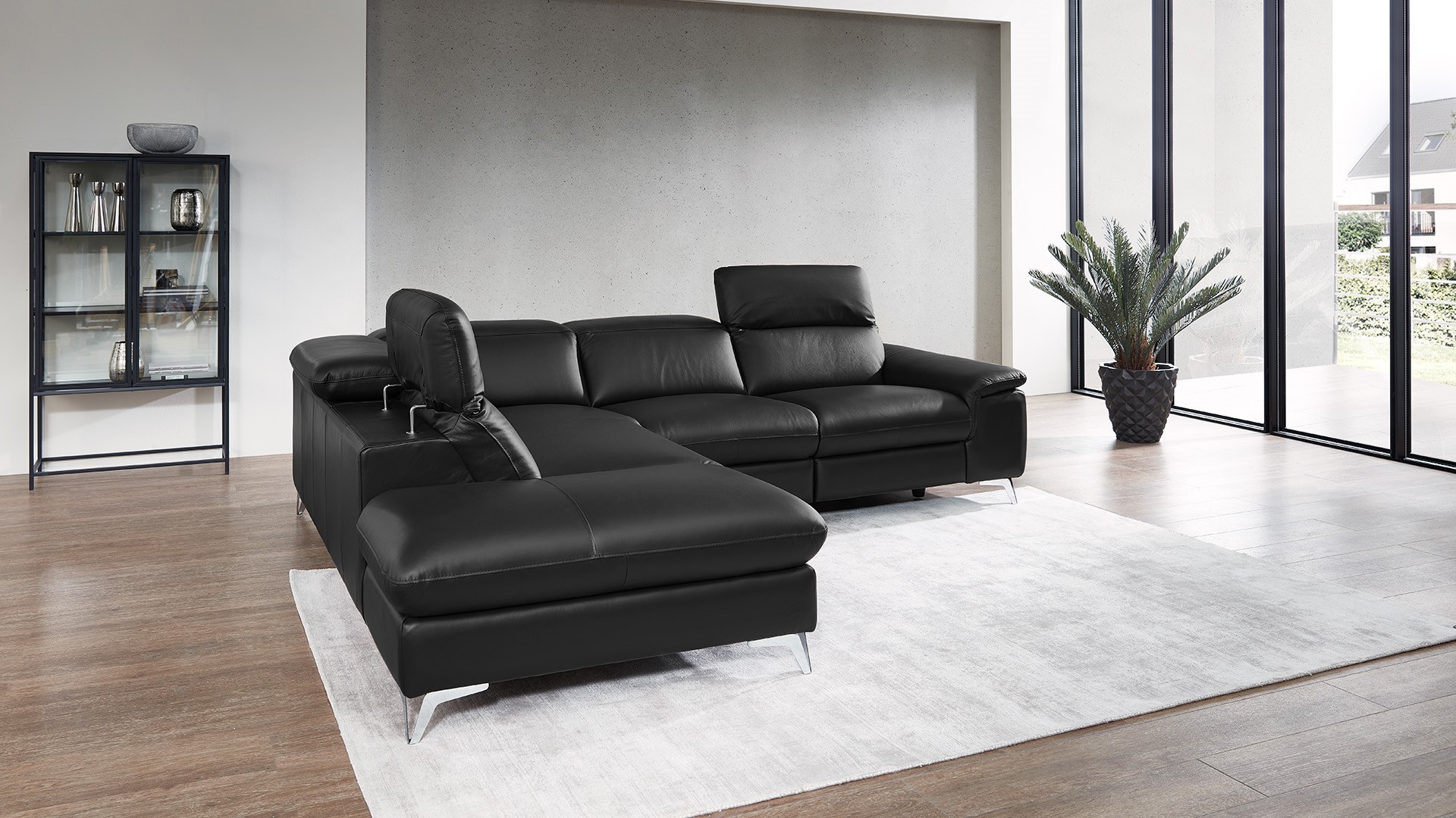 Ecksofa Seahawk mit motorischer Relaxfunktion in Leder 