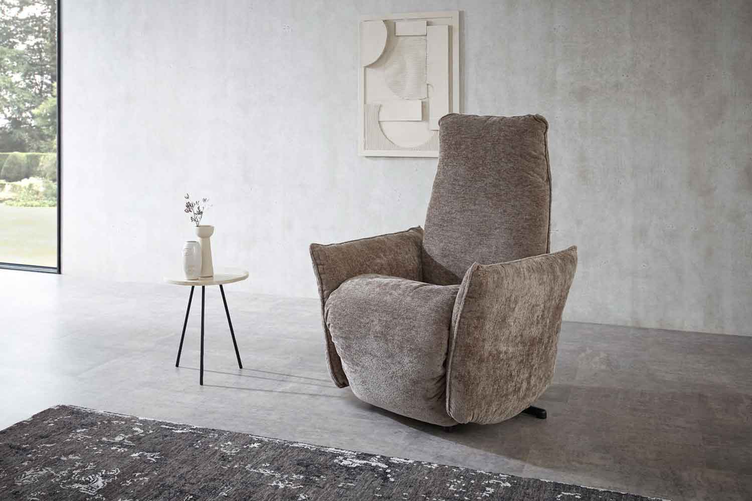 Stoff Relaxsessel inkl. motorischer Relaxfunktion und Akku