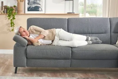 Stoff Ecksofa inkl. motorischer Relaxfunktion