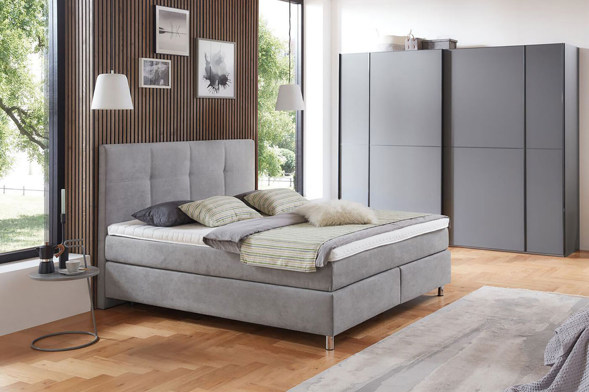 Boxspringbett Home 4400 mit Wendematratze Stoff