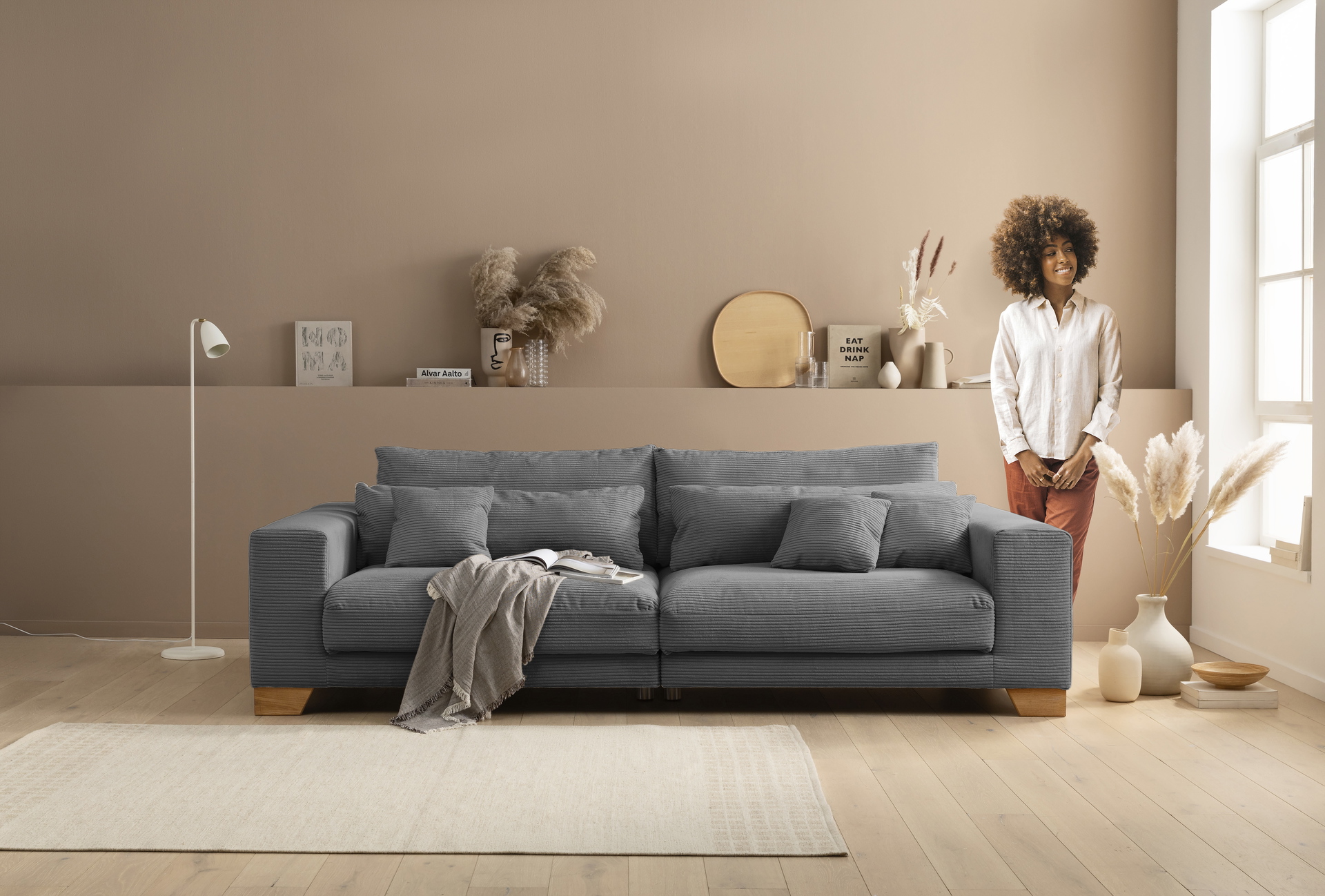 Big Sofa Play inkl. Kissen in Trendstoff Cord