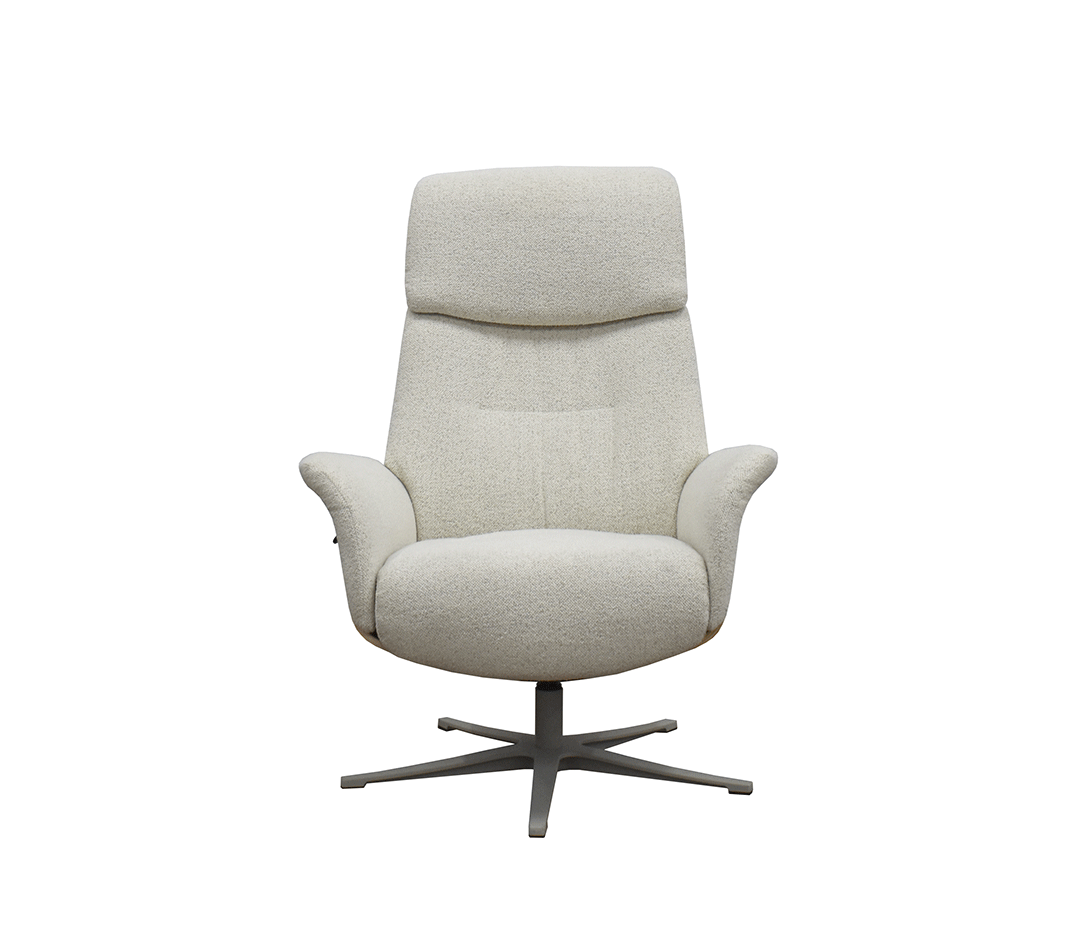 Relaxsessel Lion mit Holzapplikation und Hocker in Stoff-0979004700WW