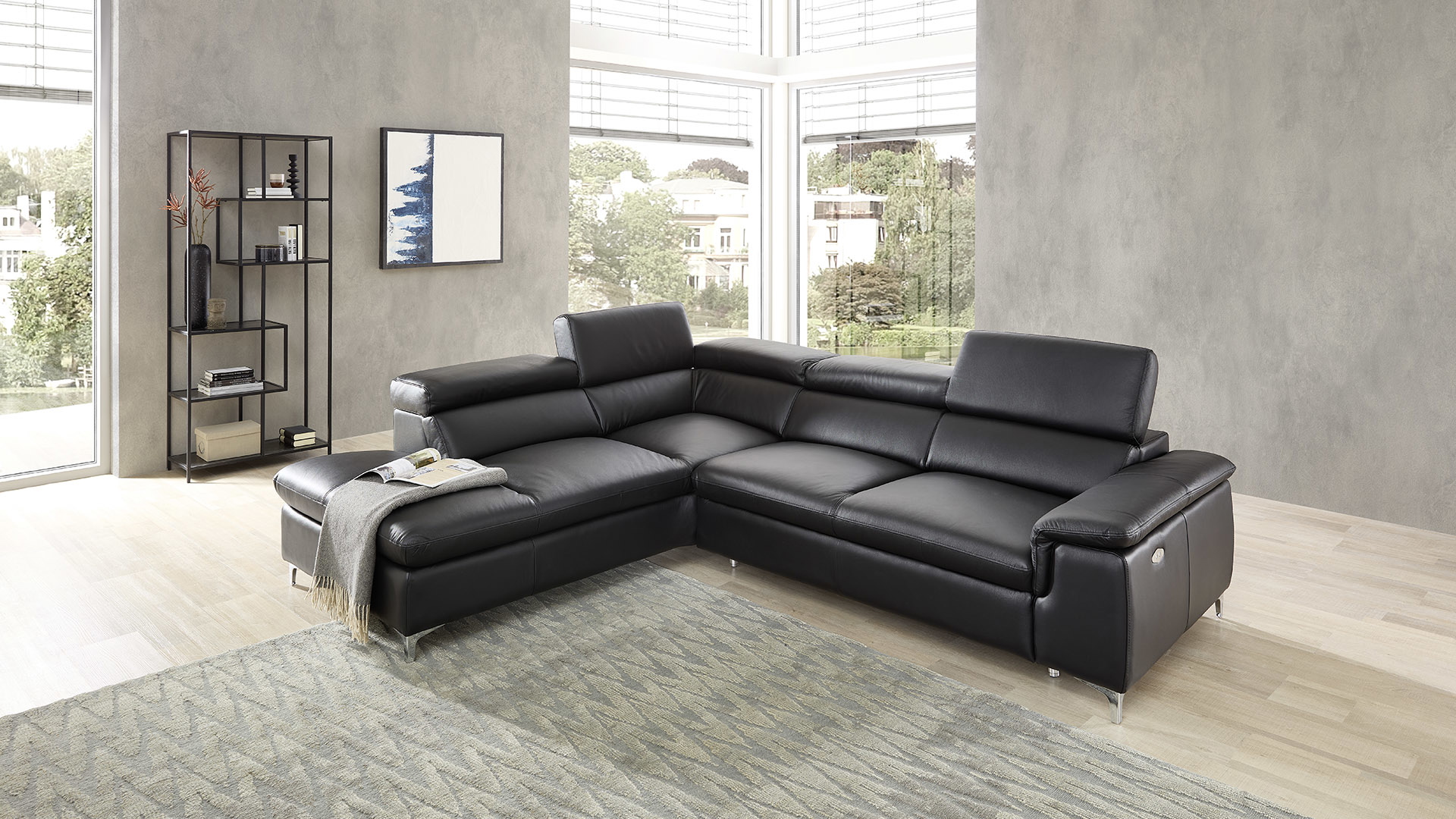 Echt Leder Ecksofa Bastia inkl. Vorziehsitz links Echt Leder Ecksofa Bastia inkl. Vorziehsitz links