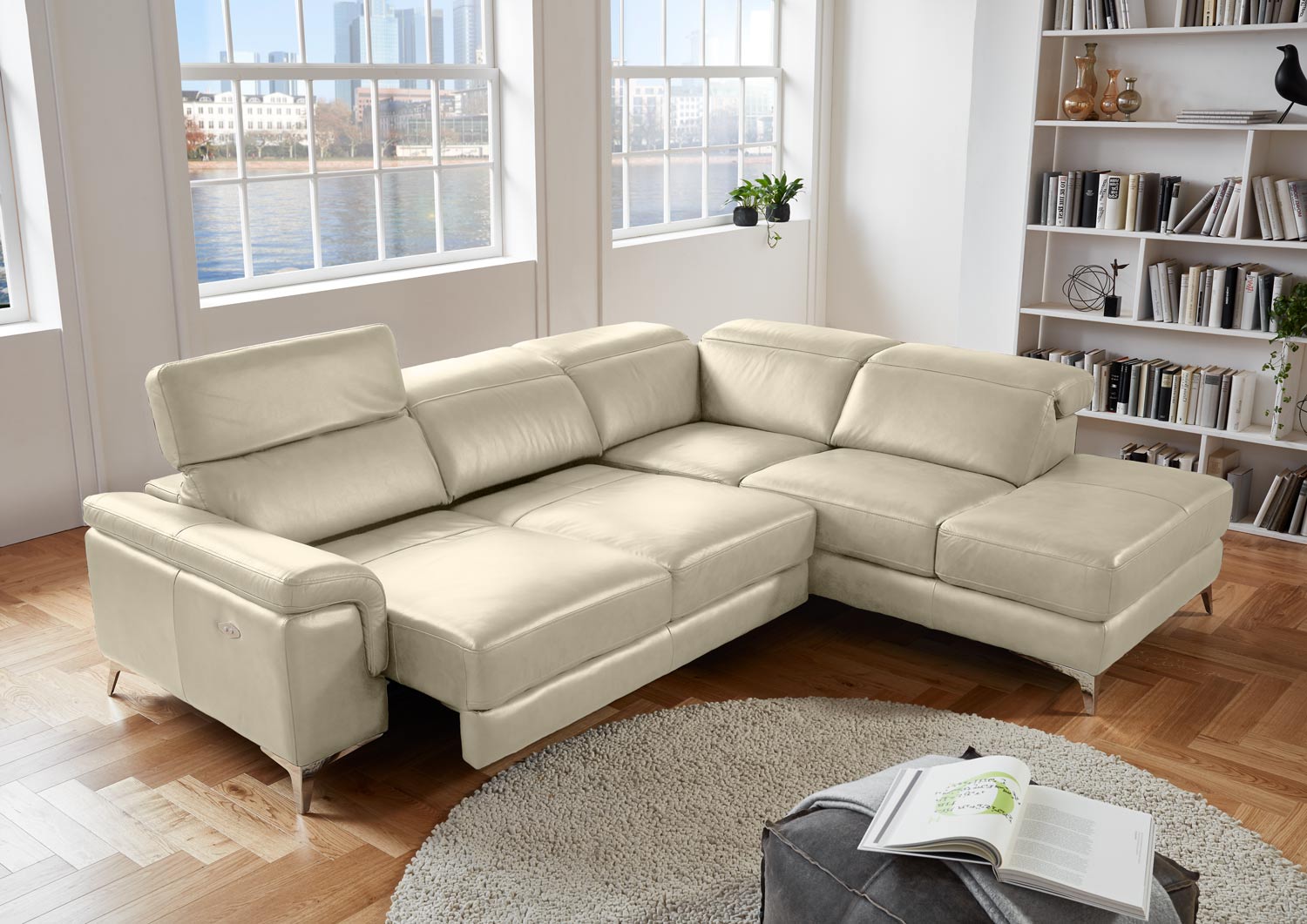 Echt Leder Ecksofa Materra inkl. motorischer Funktion