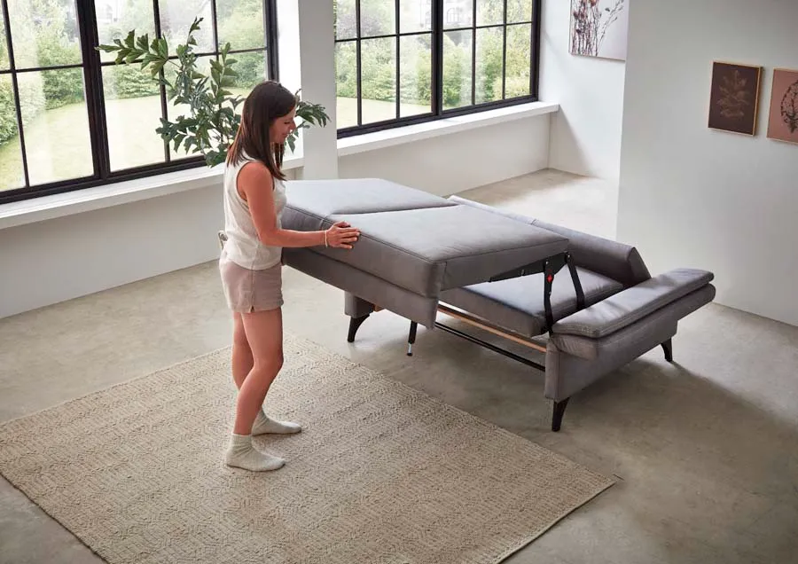 Schlafsofa in Stoff mit Easy Lift Funktion Beige