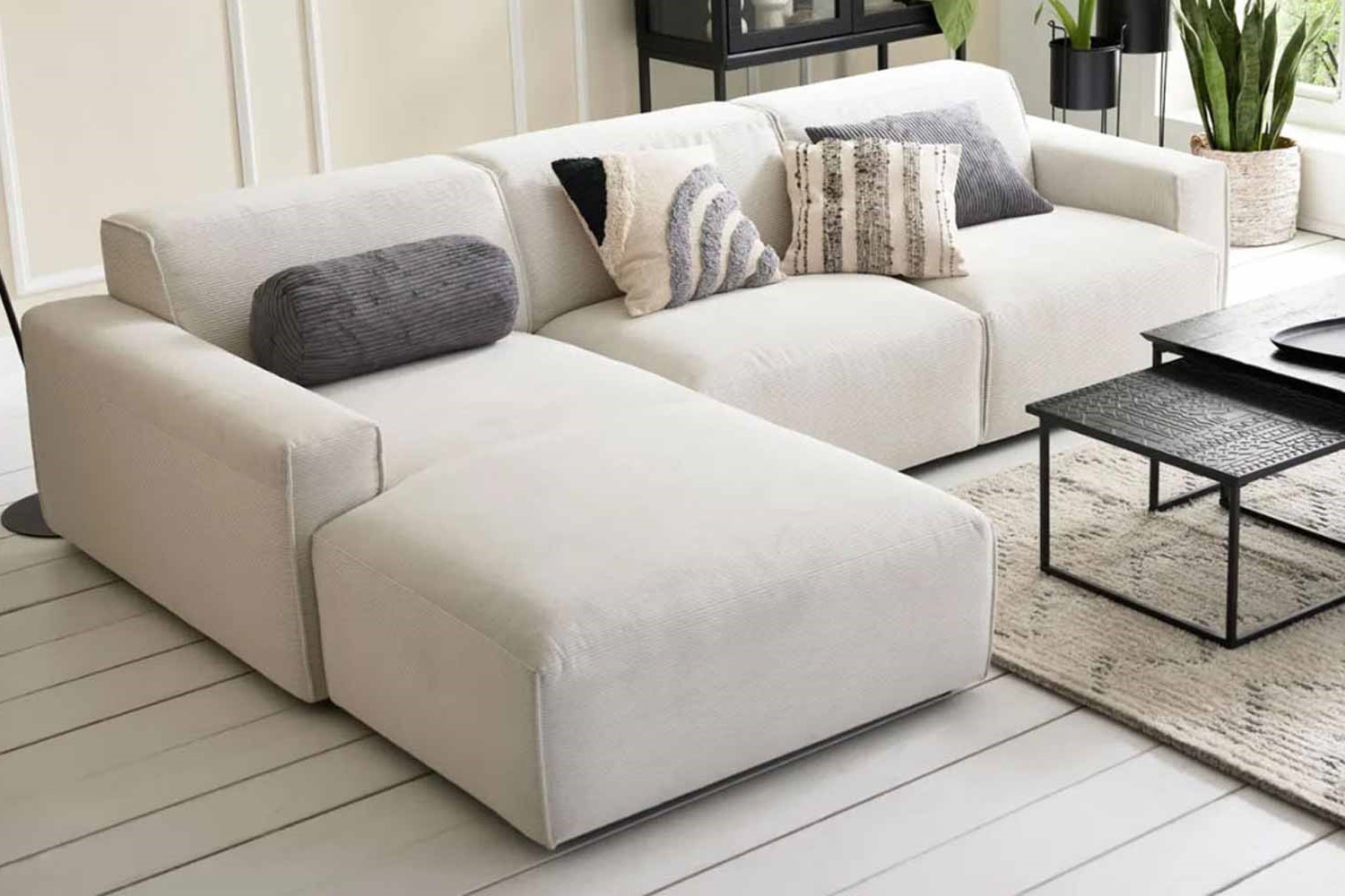 Ecksofa Roomio 4100 in Trendstoff  Cord