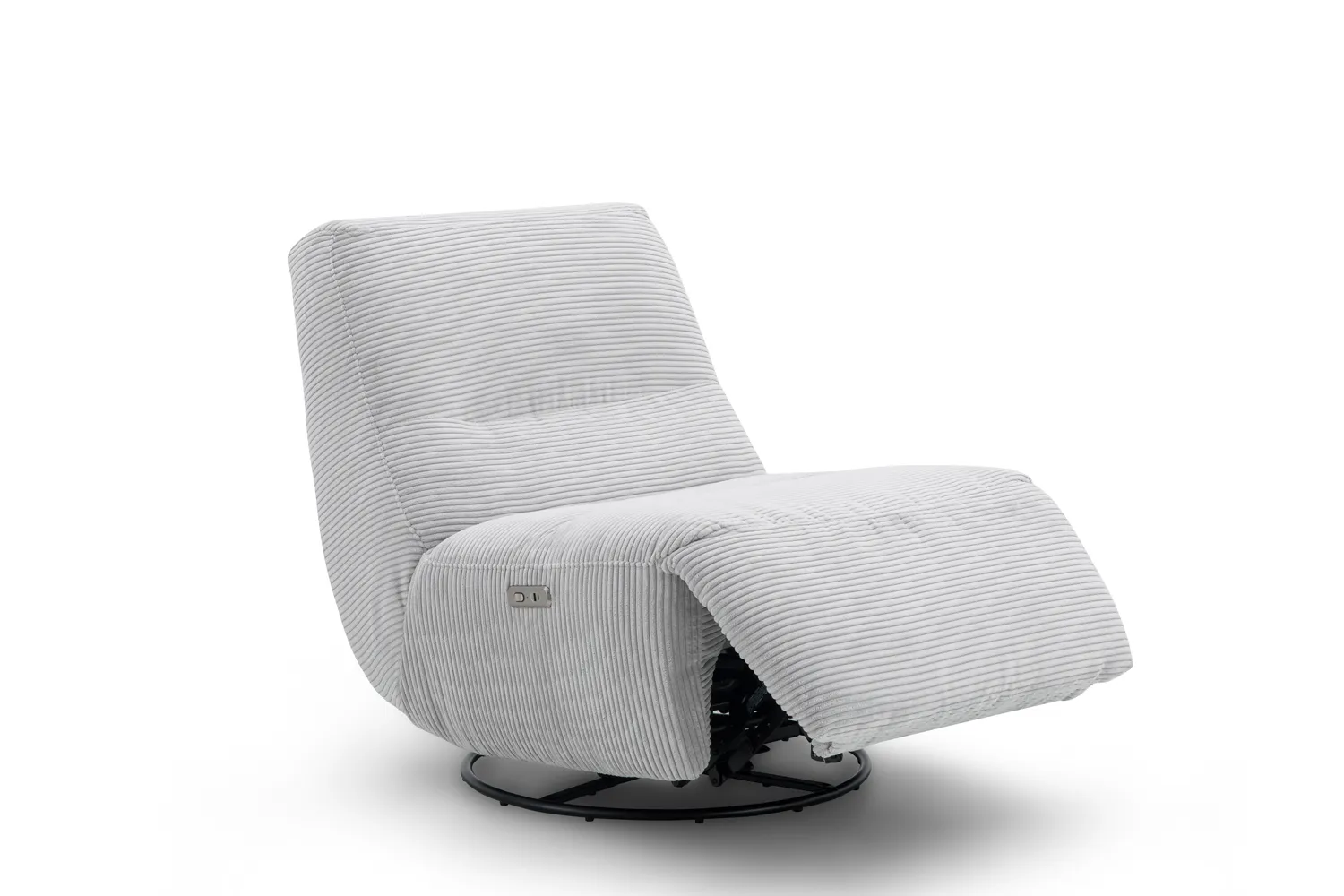 Schaukelsessel inkl. motorischer Relaxfunktion in Trendstoff Cord Cream mit Akku 