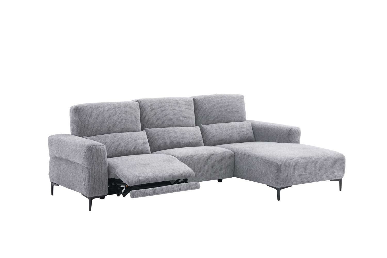 Ecksofa inkl. motorischer Funktion im trendigen Retro Stoff Ecksofa inkl. motorischer Funktion im trendigen Retro Stoff