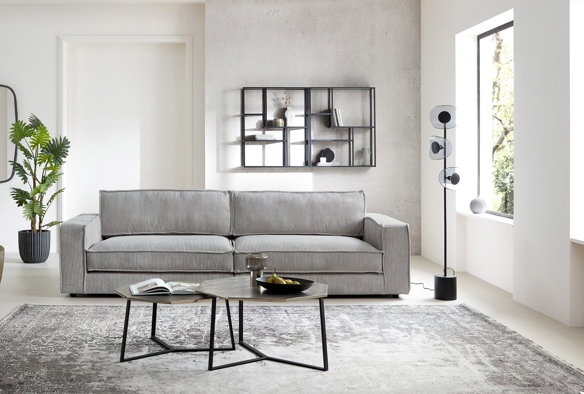 Bigsofa-XL in Trendstoff Cord