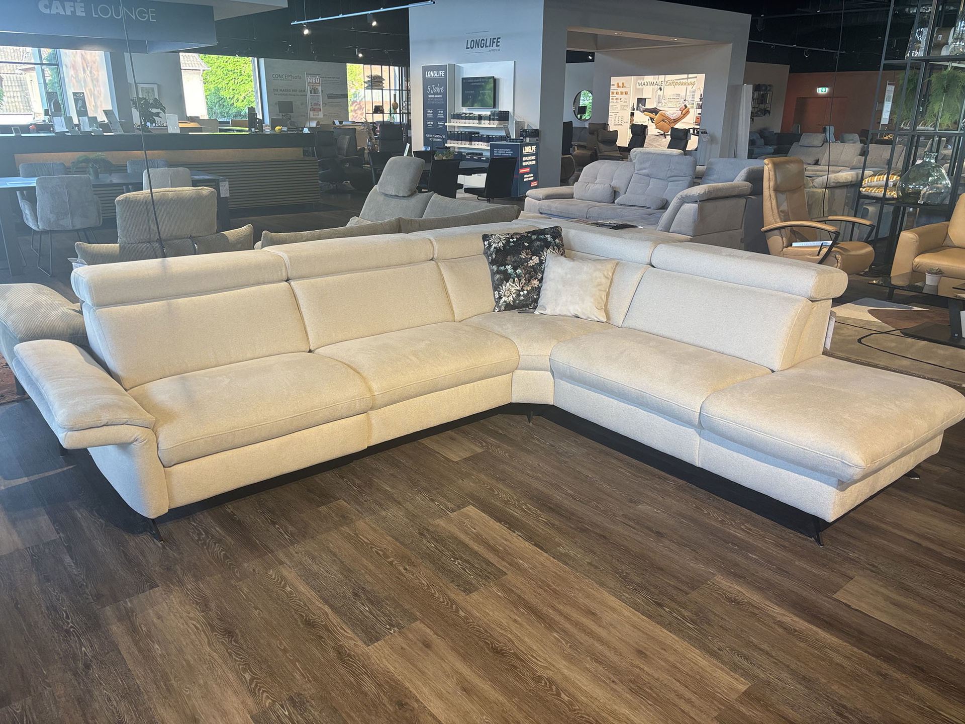 Modulmaster Ecksofa mit motorischer Relaxfunktion in Stoff -0126030102-15WW-A