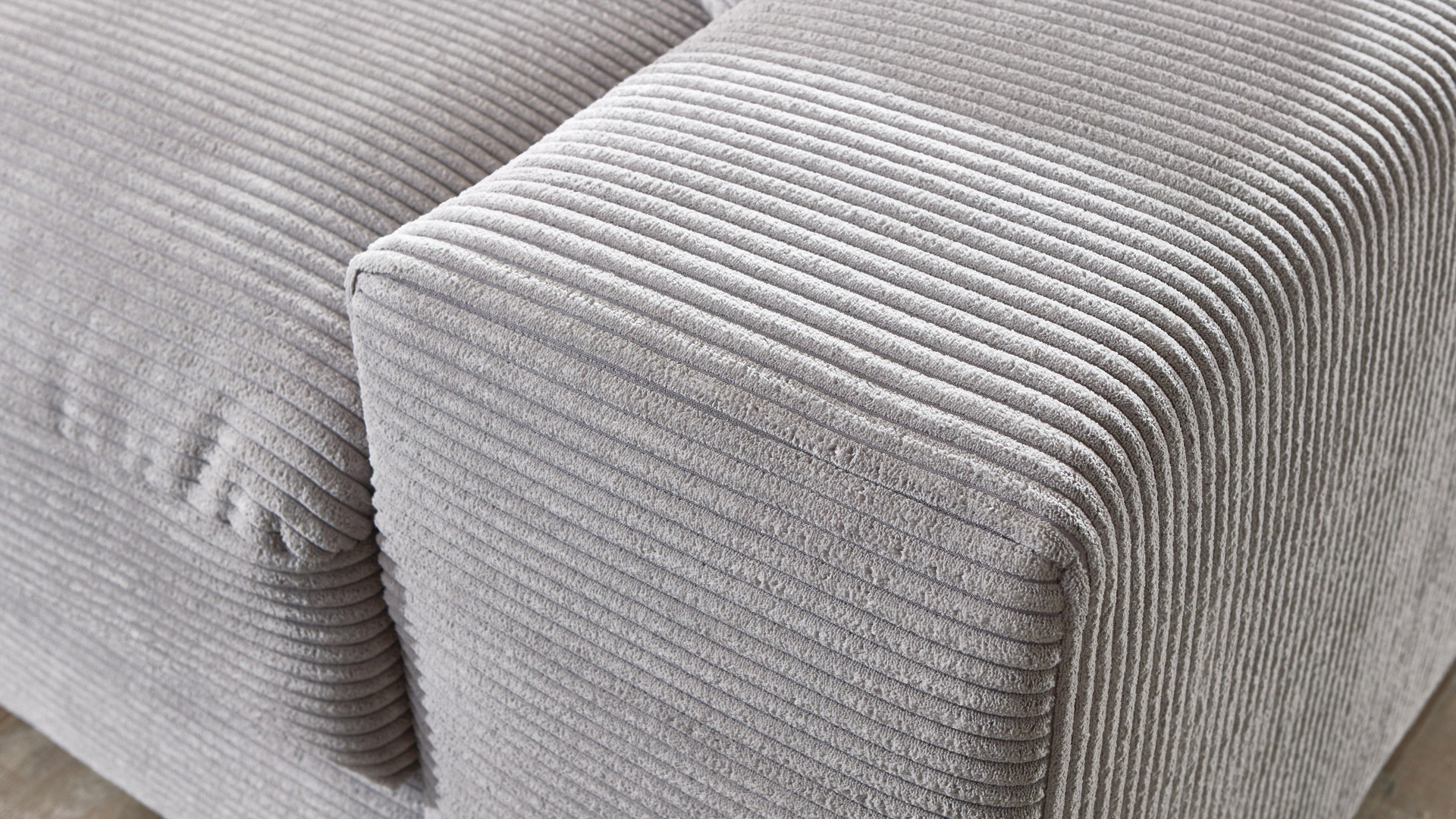 Ecksofa Soft mit losen Rückenkissen in Trendstoff Cord