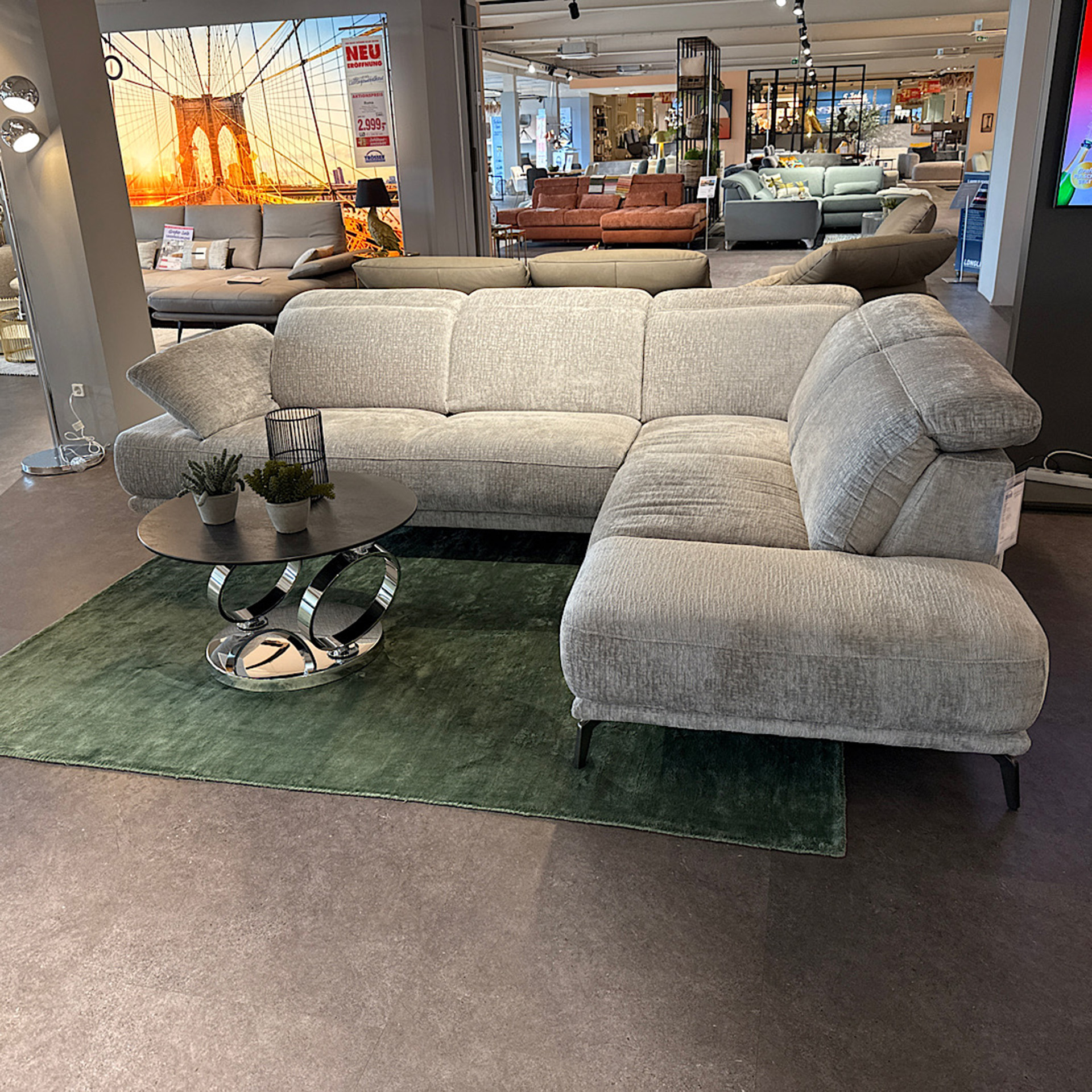 Cuoio Stoff Ecksofa inkl. manueller Kopfteilverstellung-0597101700-45WW-A