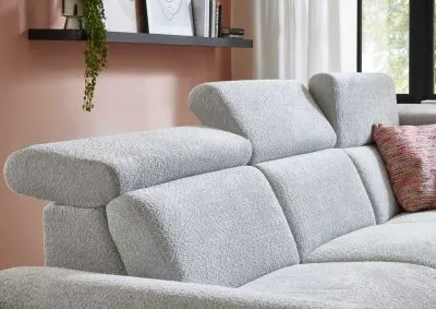 Ecksofa in Stoff L-Form mit Federkern